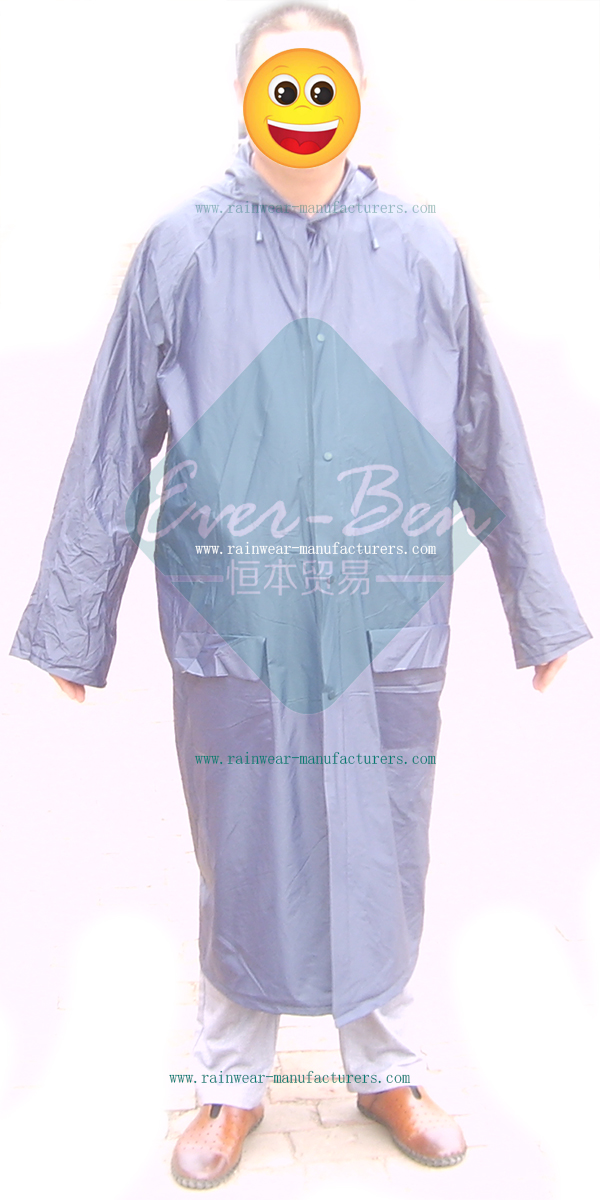 Black PVC plastic macs adults-plastic raincoat with hood-plastic rain suit.jpg